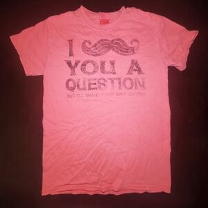 Novelty tee "I mustache you a question"